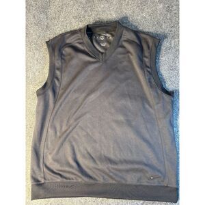 Nike Golf Activewear Tank Top Men Large Black Sleeveless V Neck Embroidered Logo